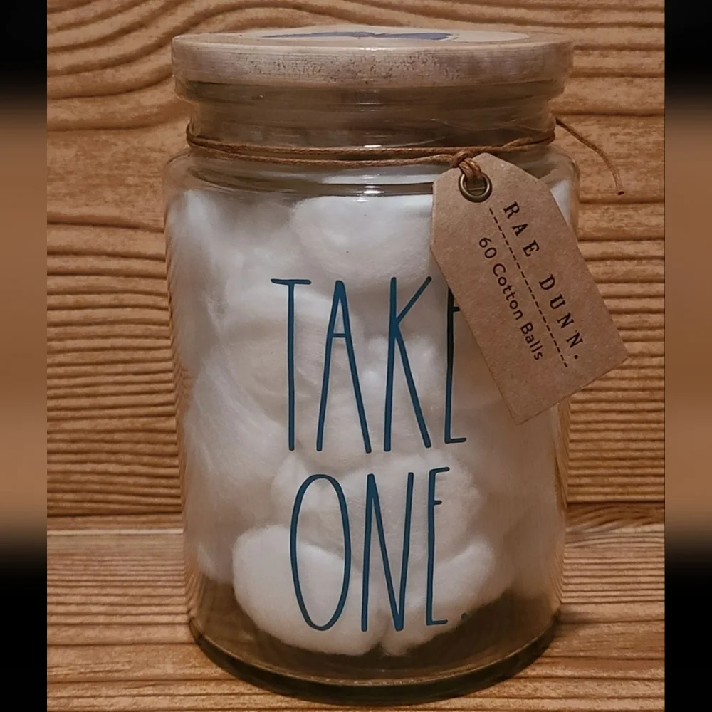 Rae Dunn TAKE ONE cotton ball jar butterfly